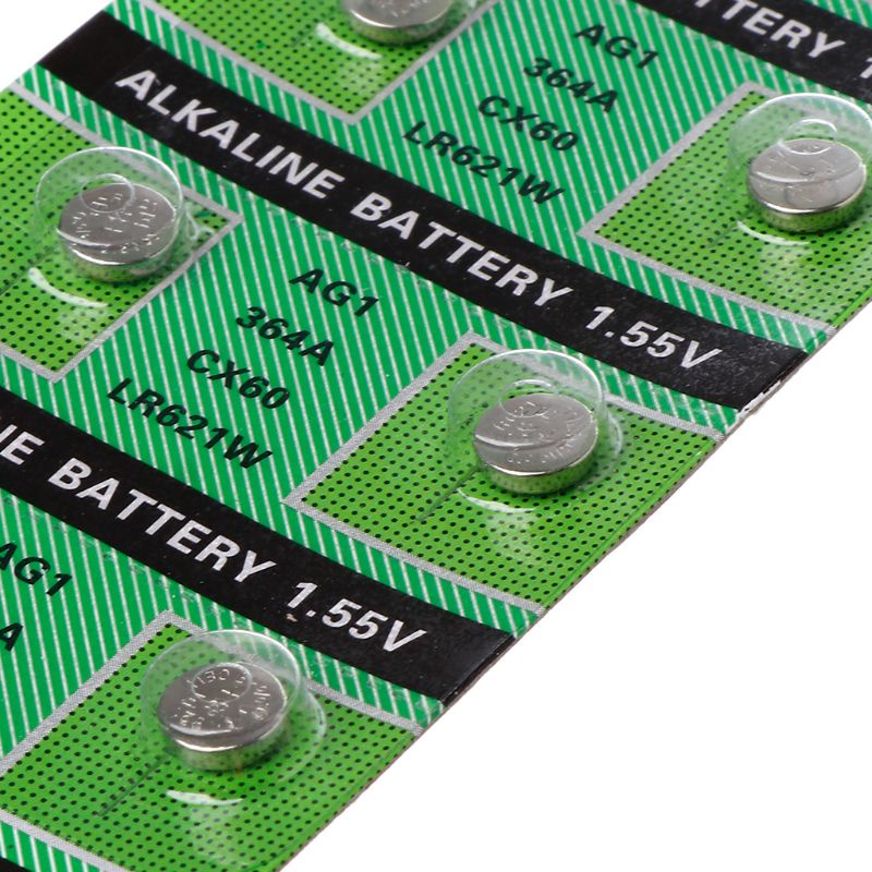 🔥【Ready Stock】 10PCS Watch Battery AG1 1.55V 364 SR621SW LR621 621 LR60 CX60 Alkaline Button Coin Cell Batteries | WebRaoVat - webraovat.net.vn