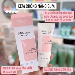 Kem Chống Nắng SJM Medical Anti UV Perfect Sunscreen SPF50+/PA++++ Chính Hãng Nâng Tông Da Lành Tính Chống Nắng Cao