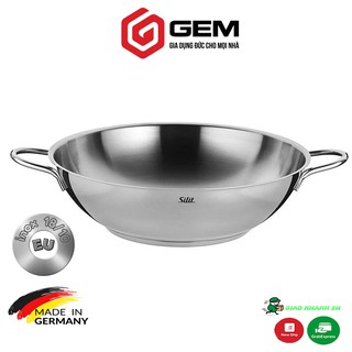 Chảo xào inox Silit Wok 32cm - Hàng chính hãng Đức