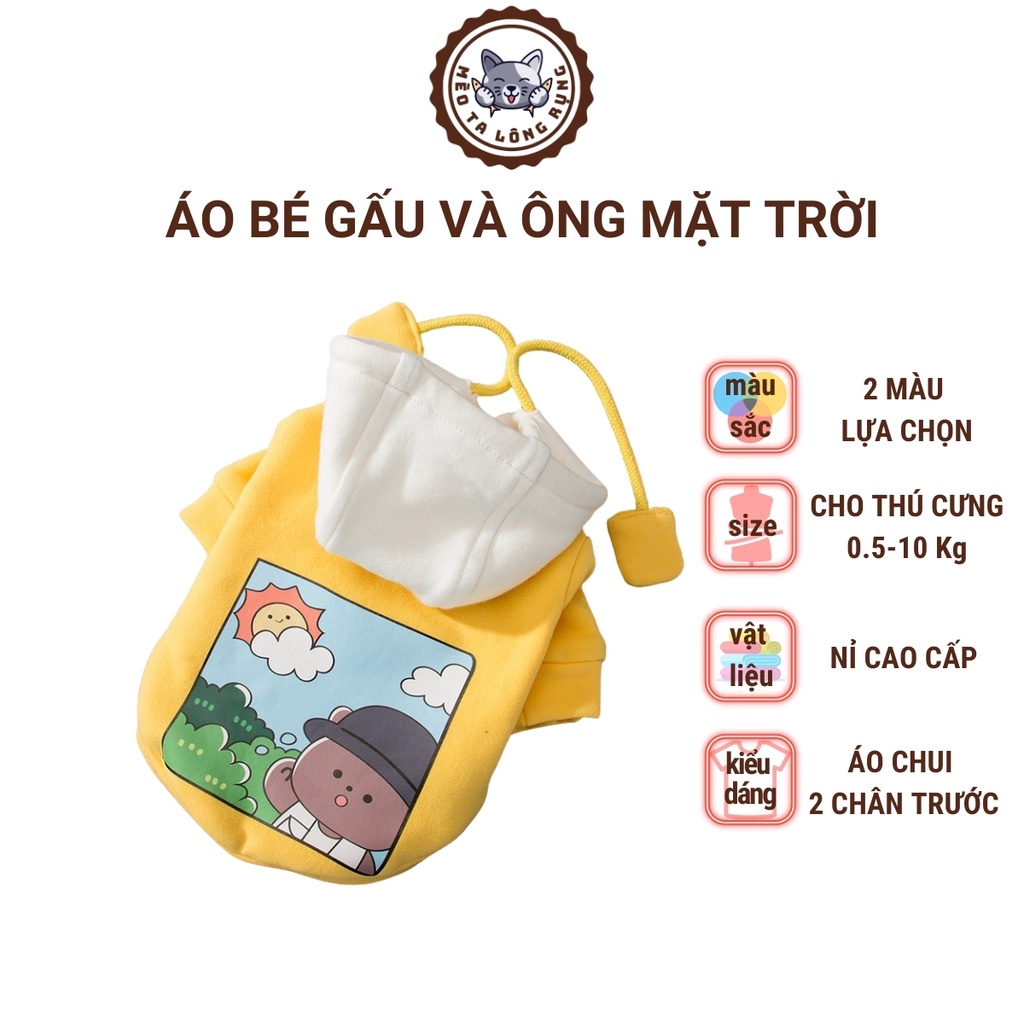 Quần áo cho chó, quần áo cho mèo, áo cho thú cưng nỉ 500 gram đến 10 kg QACM10