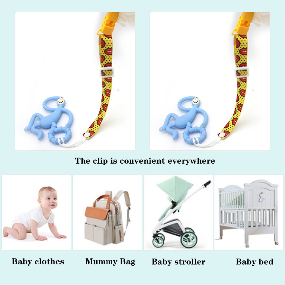 [Hàng mới về] Dây đeo núm ti giả chống thất lạc chống rơi in hoạt hình chỉnh được