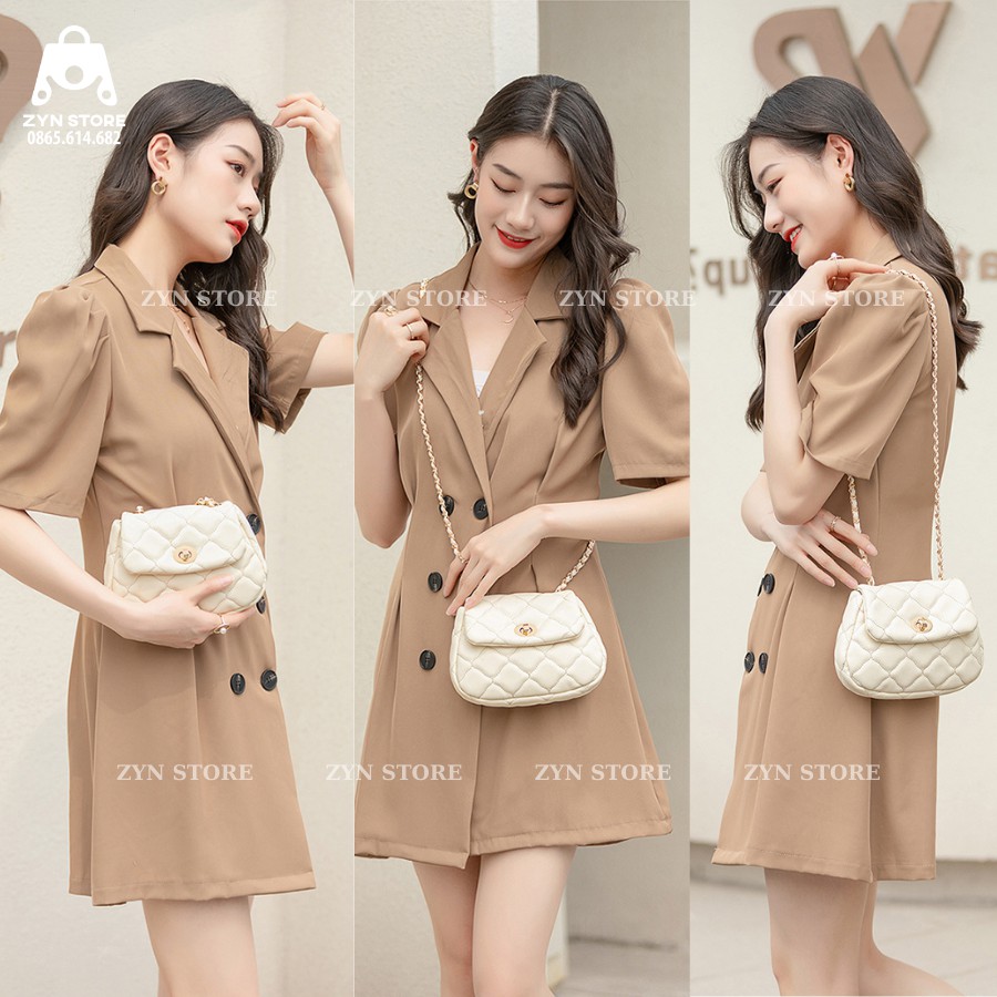 Túi xách mini nữ thêu trám da PU siêu kute ZYN STORE