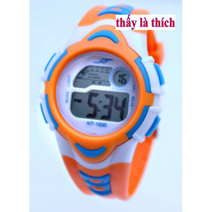 Đồng Hồ Nữ Điện Tử NT-1695 , Chống nước 3Atm ( Cam )