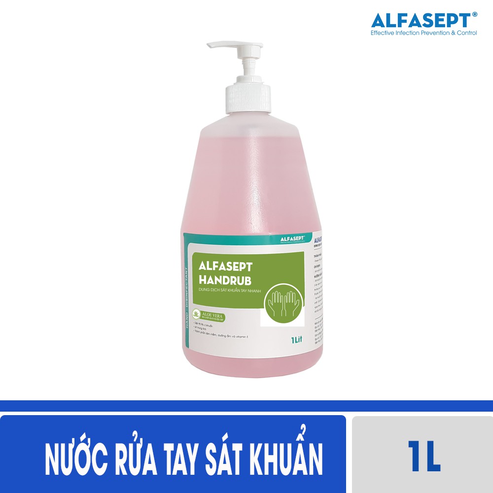 [Chai lớn tiết kiệm] Dung dịch rửa tay sát khuẩn Alfasept Handrub 1L