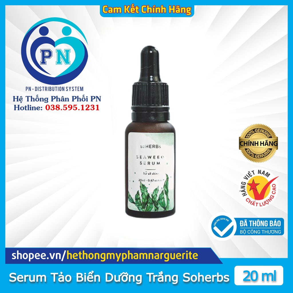 SERUM TẢO BIỂN DƯỠNG TRẮNG DA SEAWEED SERUM SOHERBS (10ML - 20ML)