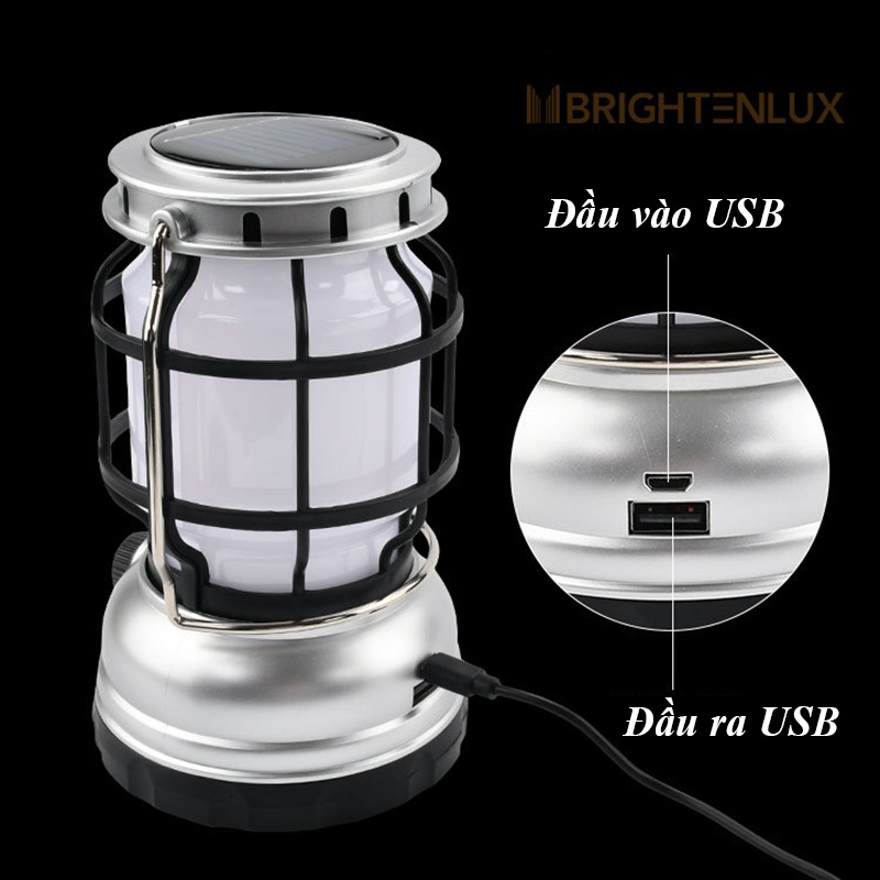 Đèn Bão Sạc Pin Năng Lượng Mặt Trời Cắm Trại Dã Ngoại Du Lịch Đi Rừng