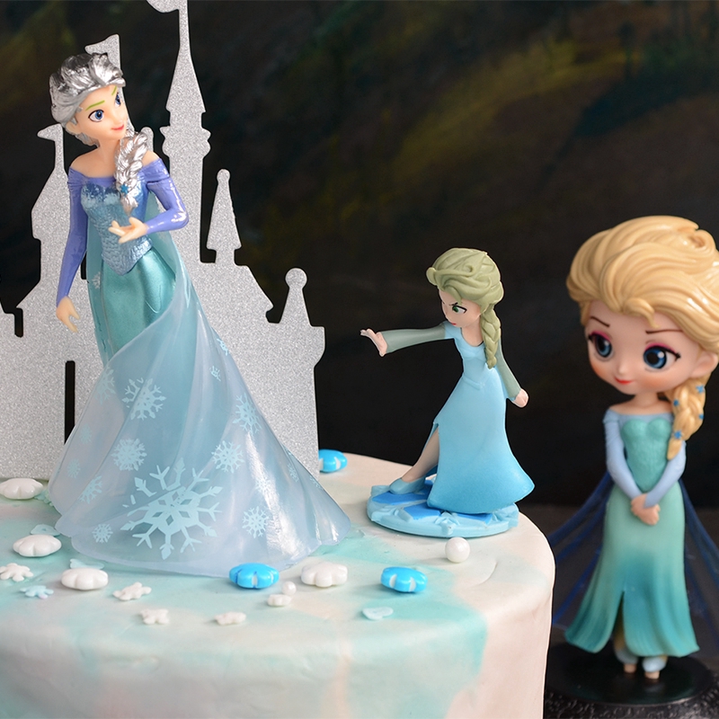 Mô hình công chúa Anna/Elsa 14-16cm dùng trang trí bánh kem