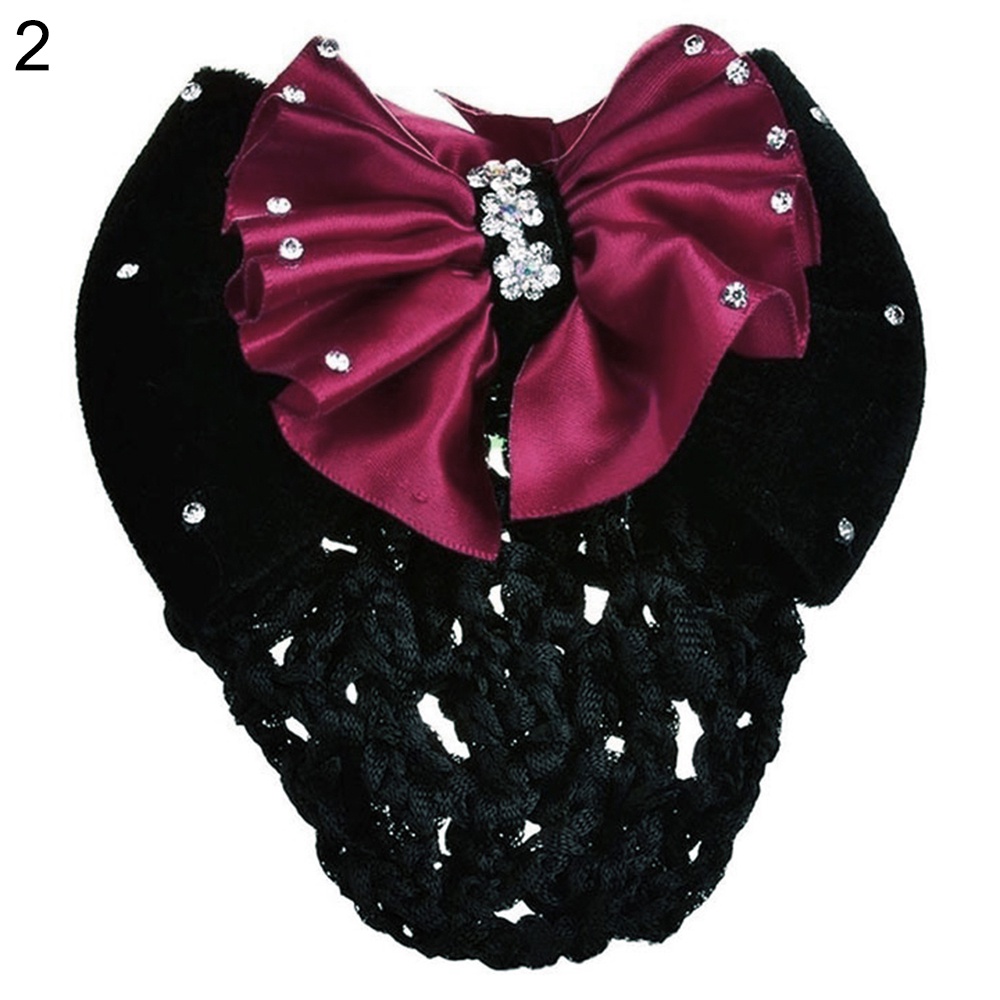 Kẹp lưới búi tóc trang trí nơ thời trang cho nữ