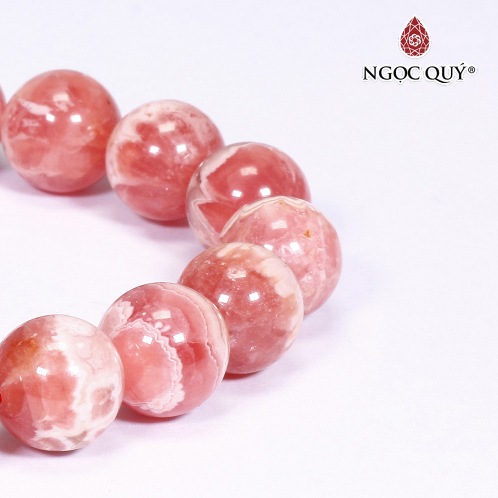 Vòng đá đào hoa rhodochrosite - Ngọc Quý