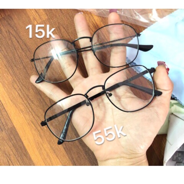 mắt kính cận vintage loại tốt lắp được cận kính mảnh kính ngố