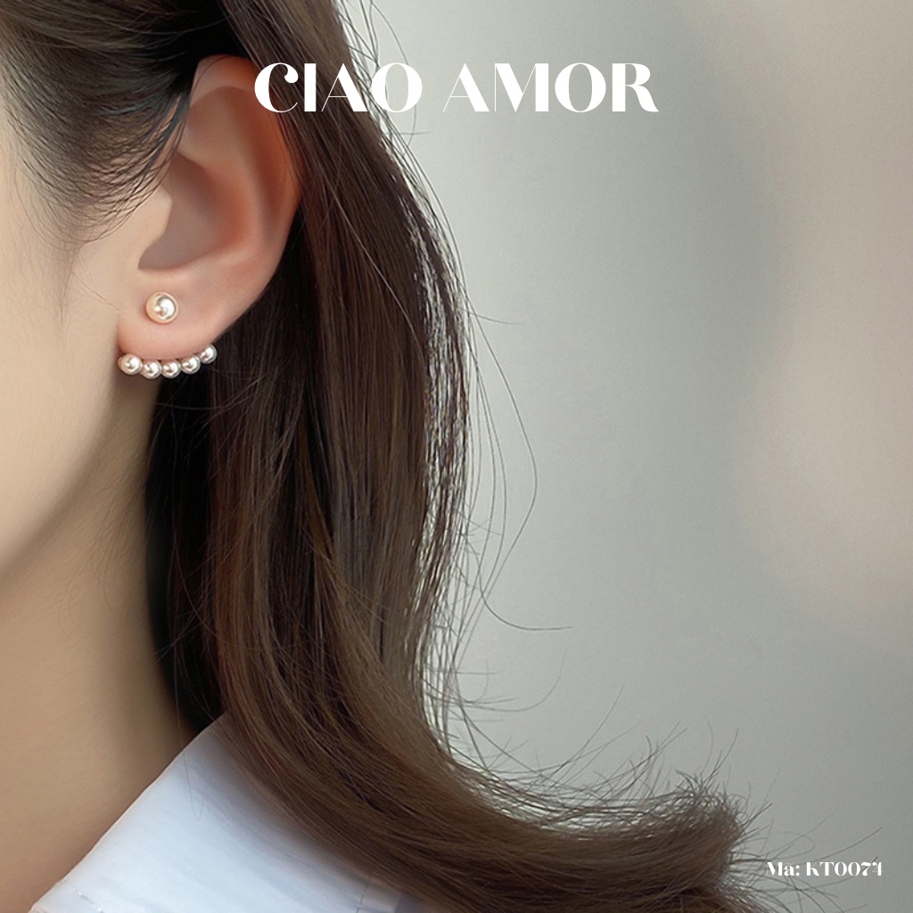 Khuyên tai nữ, bông tai chấm vòng trang sức Ciao Amor - Mã KT0074