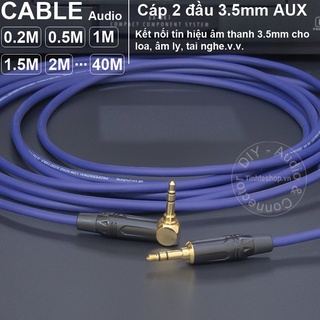 Dây cáp âm thanh 2 đầu 3.5mm-Dây cáp Audio 2 đầu 3.5mm, 1 đầu góc vuông và 1 đầu thẳng