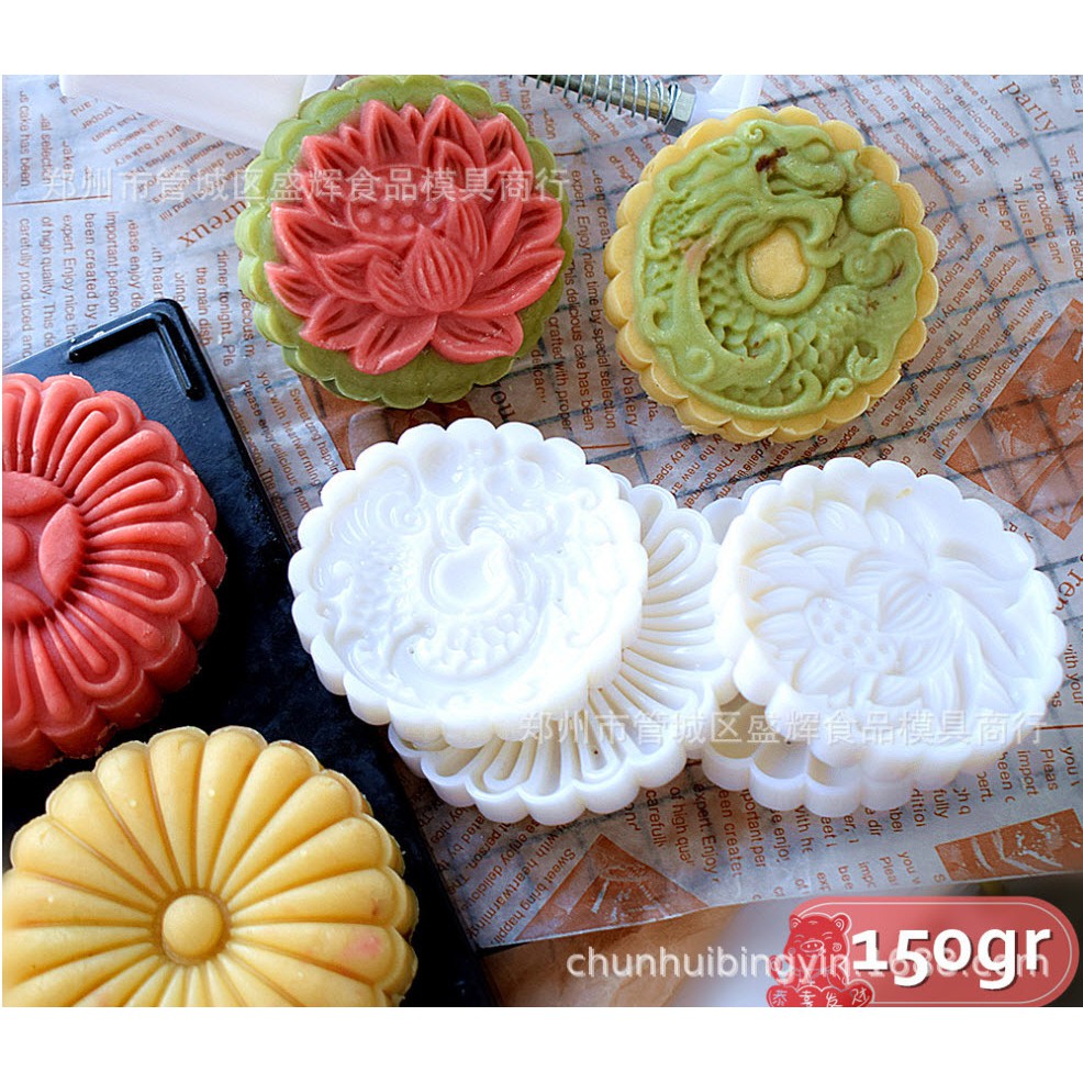 Khuôn trung thu sen rồng 150/250gr 4 mặt