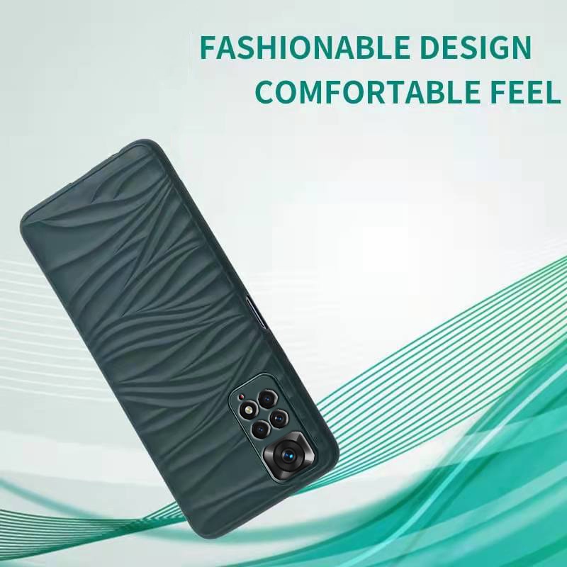 Ốp Điện Thoại Silicon Mềm Họa Tiết Kẻ Sọc Dập Nổi Màu Xanh/Xanh Lá/Đen Cho Xiaomi Redmi Note 11 / 4G 5G/Redmi Note 11S