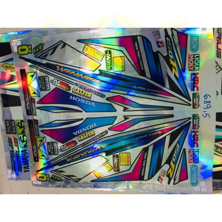 ( Quí khách vui lòng mang ra tiệm cho thợ dán ) Tem winner 150 Crom titan 7 màu