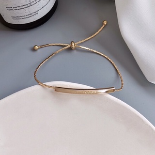 Vòng tay lắc tay Good luck may mắn chất liệu Titanium mạ vàng 18K điều chỉnh được size B002 LingHouse