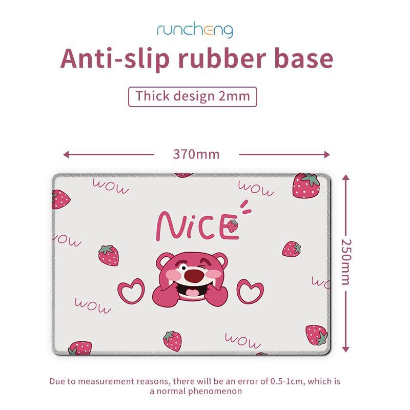 Lót chuột siêu bền chống trơn hình hoạt hình Gấu Lotso (Kích thước lớn 37*25cm)