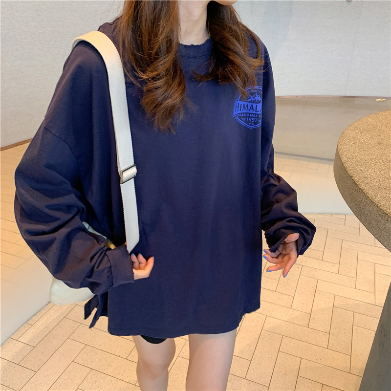 Áo thun dài tay cỡ lớn cá tính theo phong cách Hàn Quốc dành cho nữ