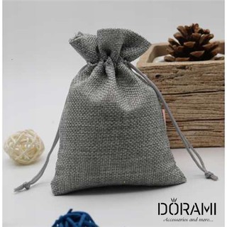 10x14cm-Túi thơm, túi trang sức, túi tiện lợi, túi đựng tiền, túi vải, túi mini, túi dây rút, túi nhỏ màu xám