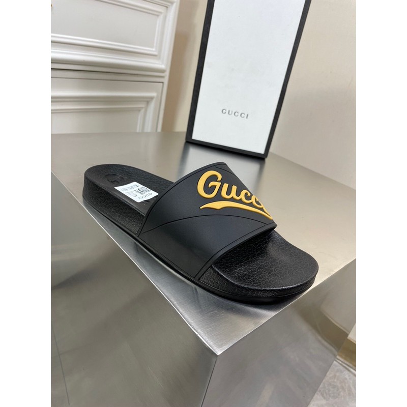 dép thời trang nam quai ngang đi biển quai in logo chữ gucci GC GG