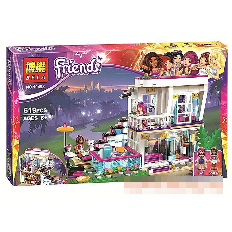 Lắp ráp xếp hình Lego Bela 10498 Lele 37035 Friends 41135 Lepin 01046 Căn Nhà Của Ngôi Sao Nhạc Pop Livi