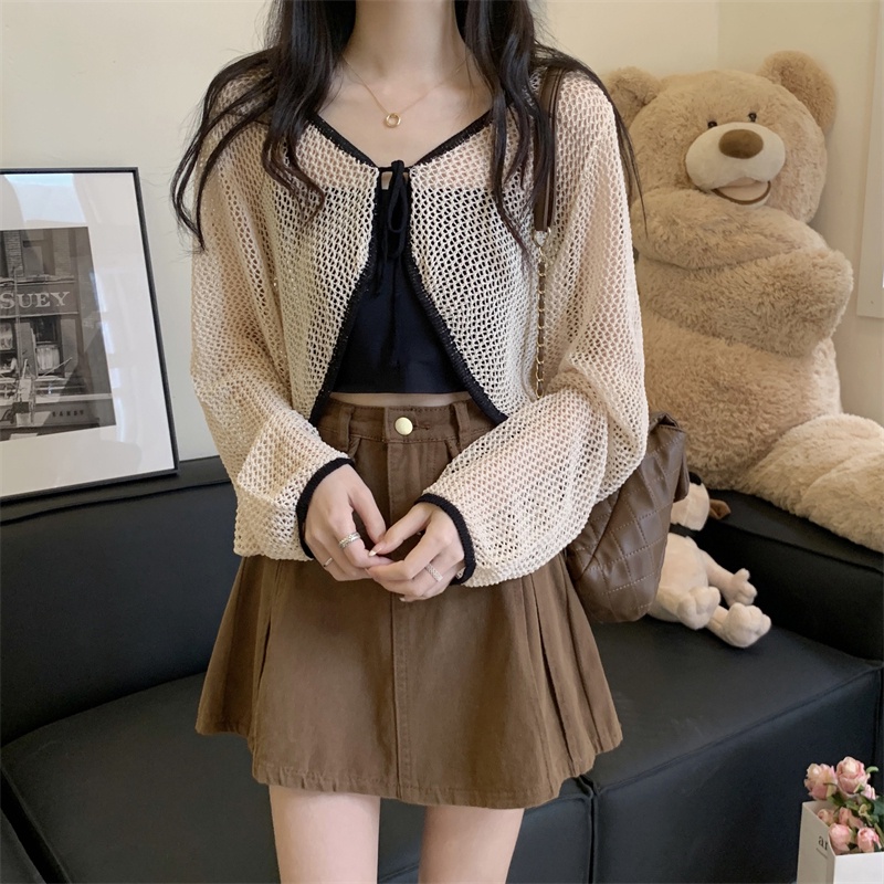 Áo Khoác Cardigan Len Dệt Kim Mỏng Chống Nắng Thời Trang Mùa Hè Dành Cho Nữ