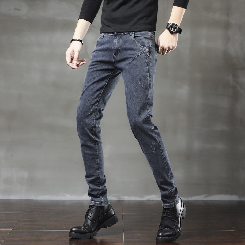 K605 Quần jean nam ống đứng xám khói siêu hót | BigBuy360 - bigbuy360.vn