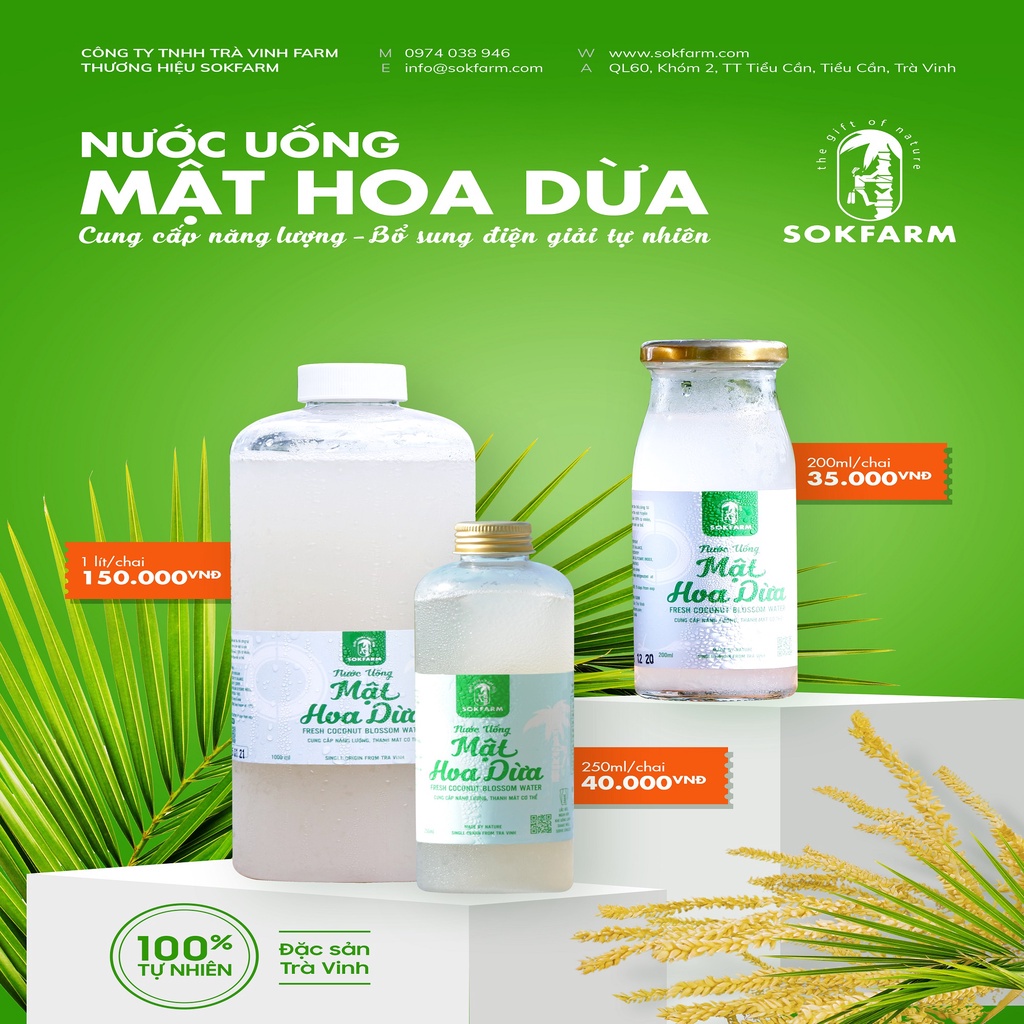 Nước Uống Mật Hoa Dừa Sokfarm - Hàng chính hãng
