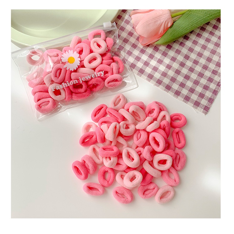 Bộ 50 Túi Dây Thun Buộc Tóc Màu Sắc Gradient Phong Cách Hàn Quốc Dành Cho Nữ