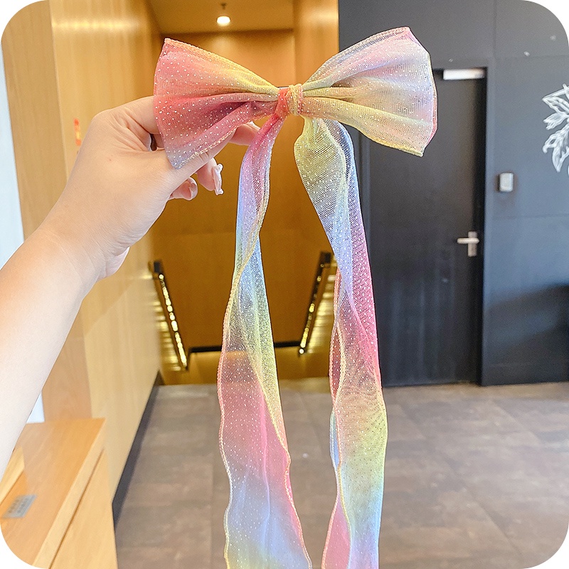 Dây cột tóc nơ thời trang tiên nữ ngọt ngào phụ kiện tóc xinh xắn