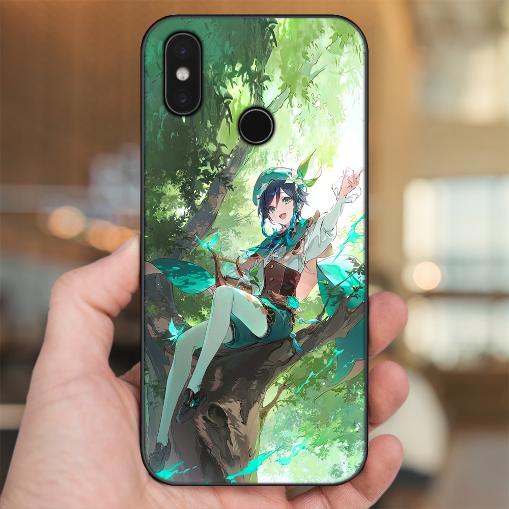 Ốp lưng Xiaomi Mi 8, Mi 8 SE viền đen in hình Venti Genshin Impact