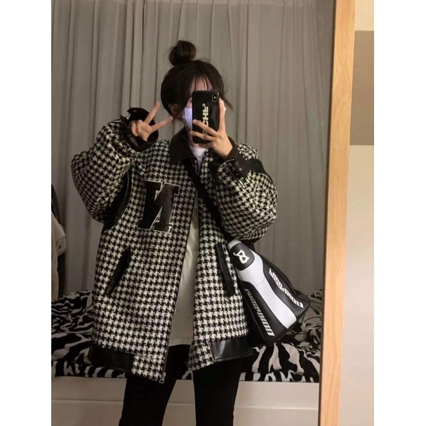 Áo Khoác Bomber chữ N Unisex [FREESHIP]  Jacket nỉ form rộng tay bồng, sweater cá tính nam nữ Ulzzang