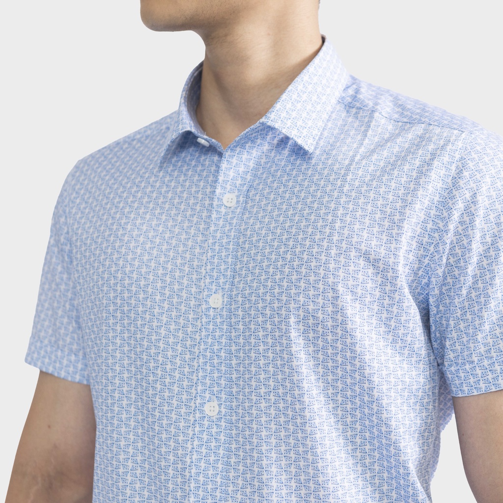 Áo sơ mi ngắn tay nam Aristino phom slim fit, thiết kế đường may tinh tế, màu sắc nổi bật - ASS367S2