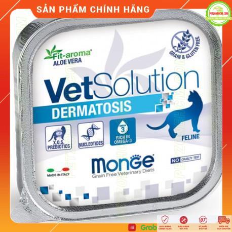 Pate Monge VetSolution Dermatosis hỗ trợ điều trị viêm da và rụng lông cho mèo 100g