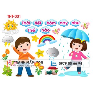 Decal Góc mầm non - GÓC THỜI TIẾT