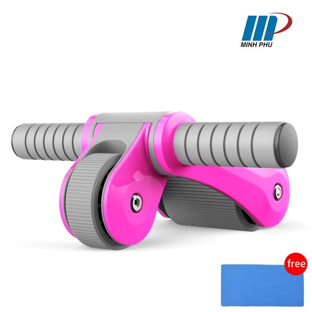 Con lăn tập cơ bụng Gym Roller  Tặng thảm lót  Con lăn tập bụng 2 bánh gập gọn được | Màu ngẫu nhiên