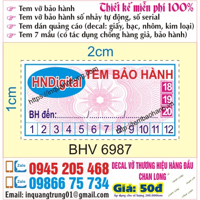 In tem bảo hành tại Bà Rịa – Vũng Tàu