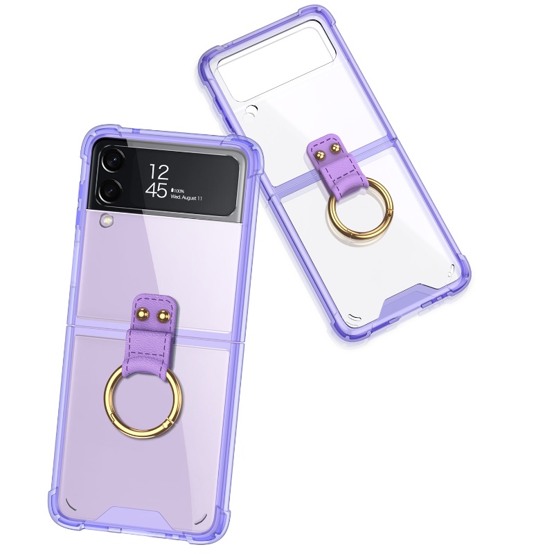 Ultra Ốp Điện Thoại PC Cứng Siêu Mỏng Trong Suốt Chống Sốc Kèm Móc Xỏ Ngón Cho Samsung Galaxy Z Flip 4