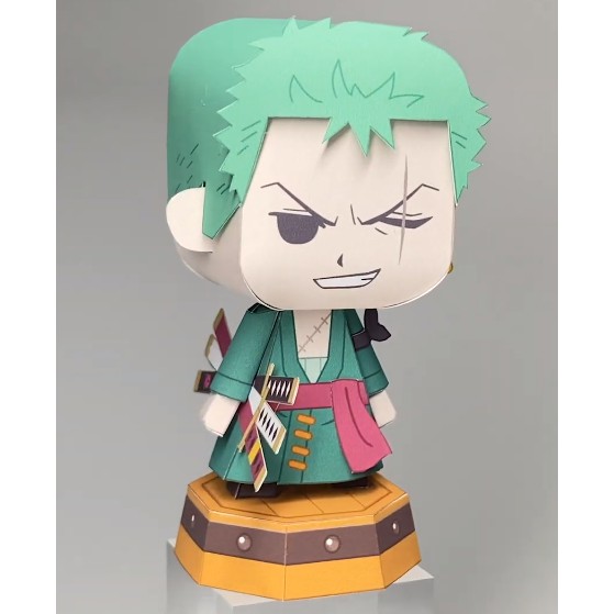 Mô hình giấy Anime Chibi Roronoa Zoro - Anime One Piece kèm kit mô hình hộp trang trí TS2