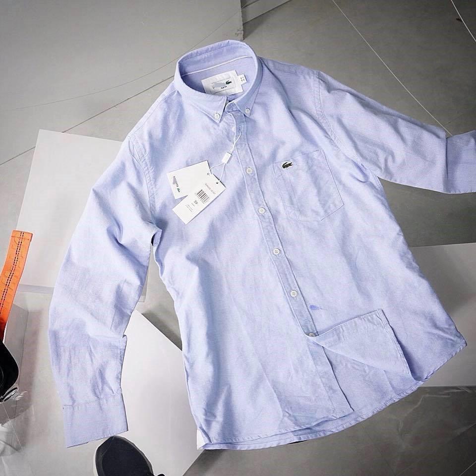 [sale]Áo sơ mi Cá Sấu Xanh nhạt Oxford - Dài tay