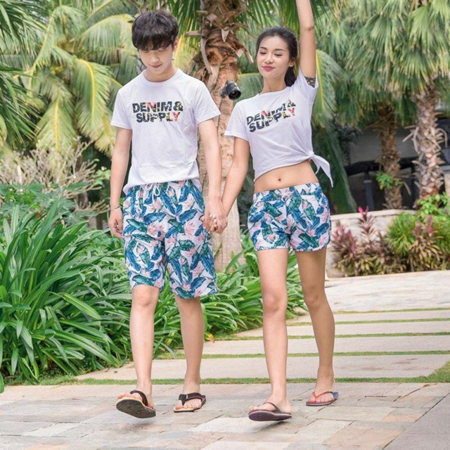 Quần cặp đi biển họa tiết hoa lá miền nhiệt đới | BigBuy360 - bigbuy360.vn