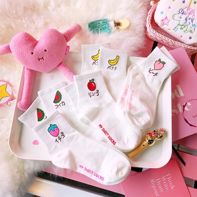 Tất cổ cao thêu hoa quả | BigBuy360 - bigbuy360.vn