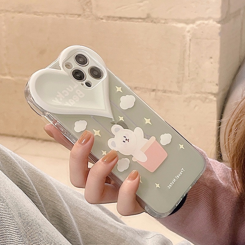 Ốp điện thoại in hình trái tim hoạt hình cho Apple iPhone13 ProMax 11 12 Mini XS I8 I7 Plus