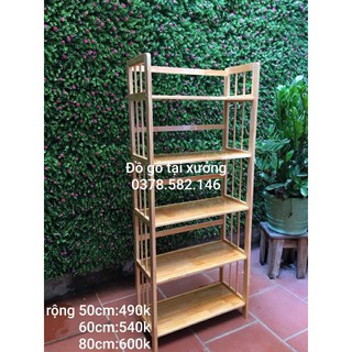 Kệ đa năng 5 tầng gỗ tự nhiên các kích thước (50,60,76cm)