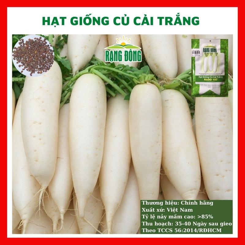 Hạt giống củ cải trắng - rau củ quả trồng chậu, tươi ngon giòn ngọt giàu chất dinh dưỡng 20g RADO 107