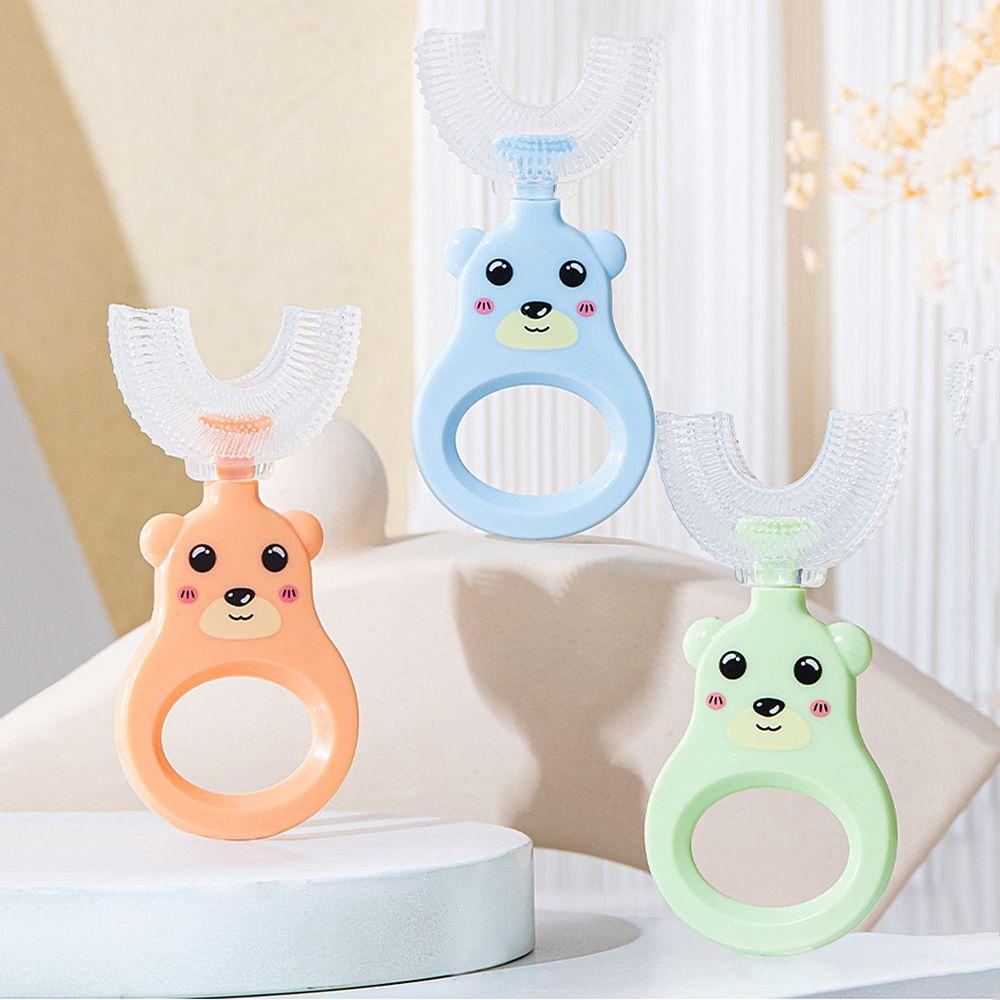 Bàn Chải Đánh Răng Hình Chữ U Bằng Silicon Mềm Cho Bé 2-12 Tuổi