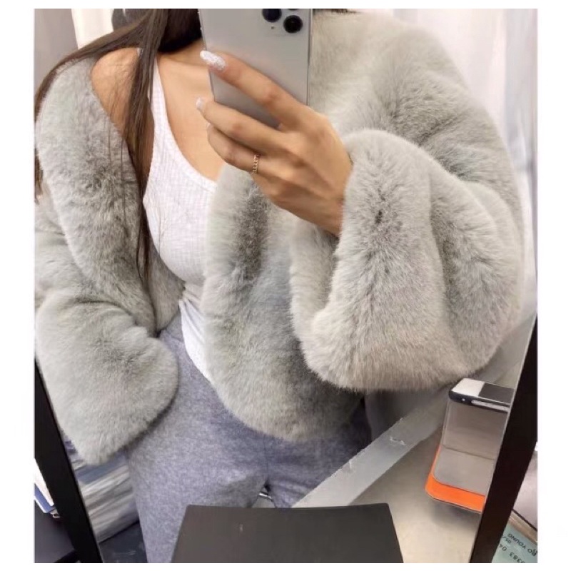 Áo khoác lông loại 1 phong cách Hàn Quốc