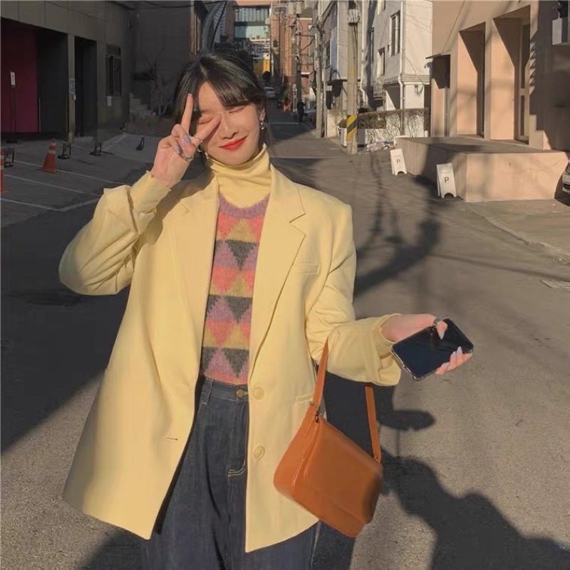 Áo khoác vest/ blazer màu vàng chanh | Myung official