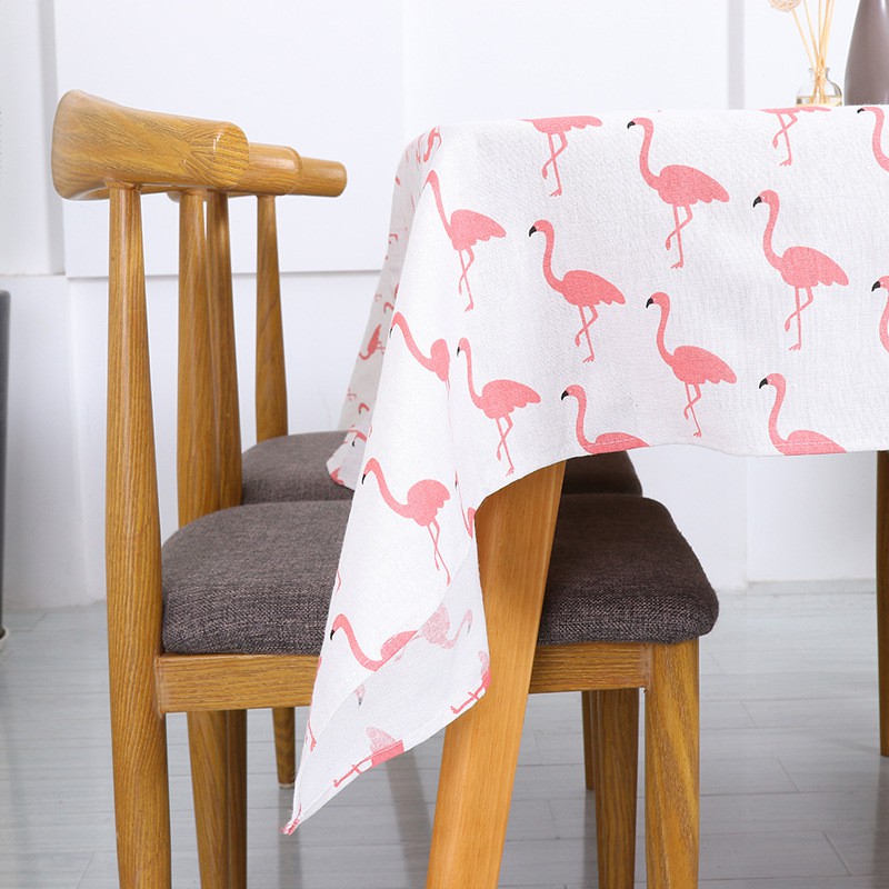 Vải linen họa tiết Hồng hạc V-E03