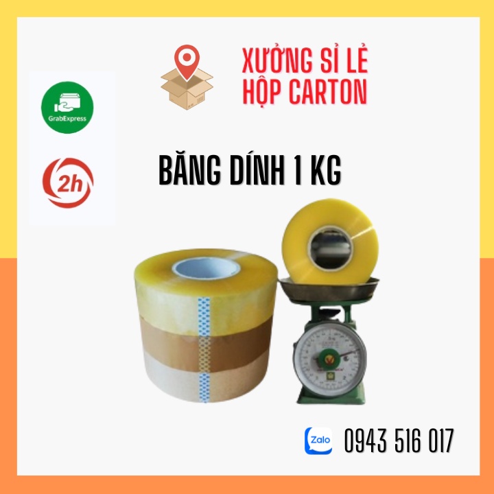 BĂNG DÍNH 1kg lõi mỏng dán thùng, đóng hàng tại Hà Nội